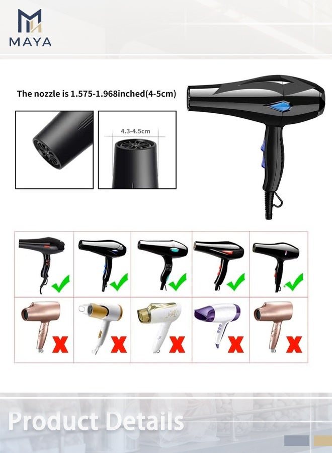 Maya Universal Hair Diffuser Adaptable for Blow Dryers with 1.4-Inch to 1.96-Inch,for Curly or Wavy Hair, Lightweight Foldable Portable Travel Folding Design - Black - Image 5